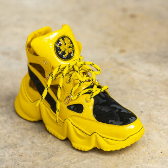 Pantofi sport din piele naturala Cosette Yellow with Black