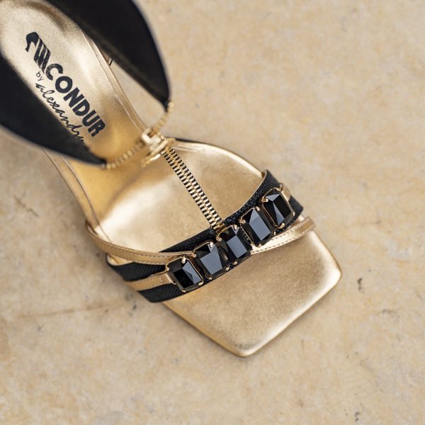 Sandale Dama din Piele Naturala Diana Black - imagine 5