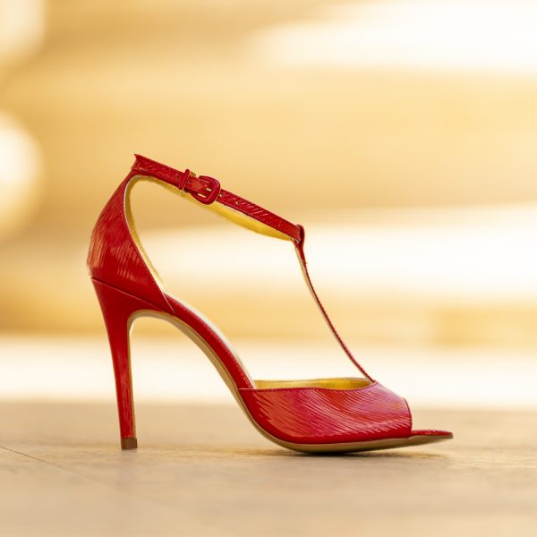 Sandale Dama din Piele Naturala Louise Red - imagine 3