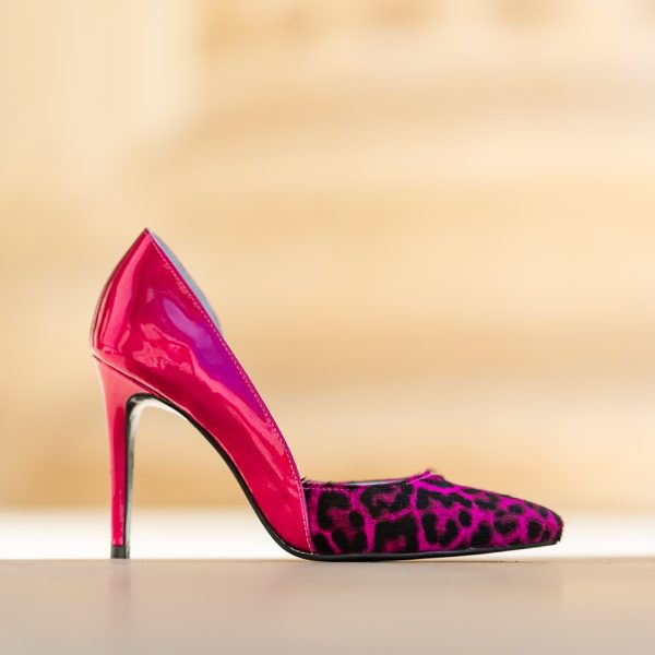 Pantofi Stiletto Aime Print Fuchsia - imagine 5