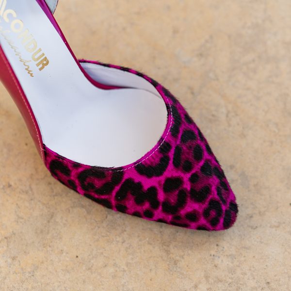 Pantofi Stiletto Aime Print Fuchsia - imagine 4