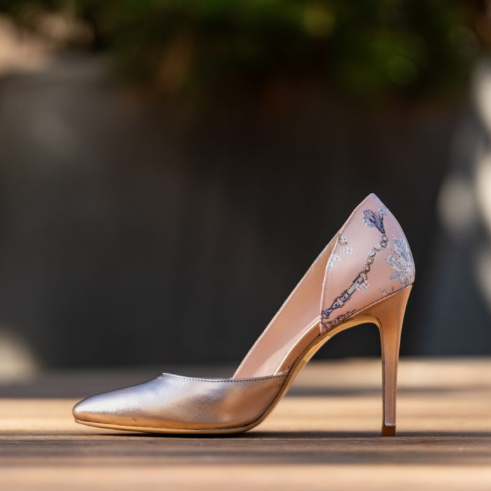 Pantofi Stiletto Aime Gold Roze CONDUR by alexandru 3