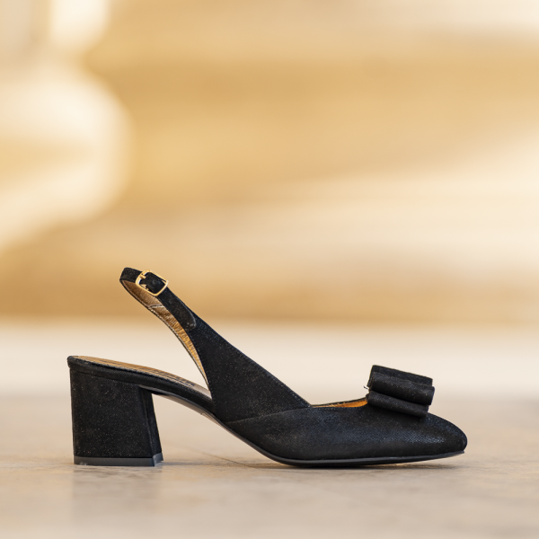 Sandale Dama din Piele Naturala Joy Black Shine - imagine 1