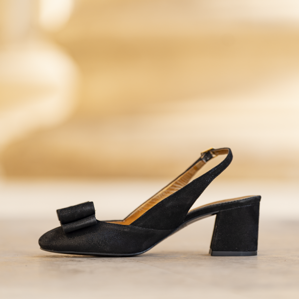 Sandale Dama din Piele Naturala Joy Black Shine - imagine 2