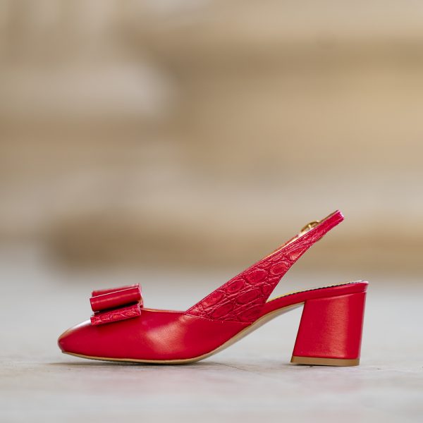 Sandale Dama din Piele Naturala Joy Red - imagine 2
