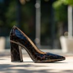 Pantofi Dama Cu Toc Gros Victoria Black Animal Print CONDUR by alexandru 1
