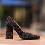 Pantofi Dama Cu Toc Gros Victoria Camuflaj Bordo CONDUR by alexandru 1