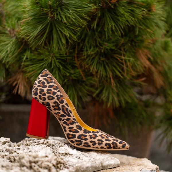Pantofi Dama Cu Toc Gros Victoria Red Sauvage CONDUR by alexandru 4
