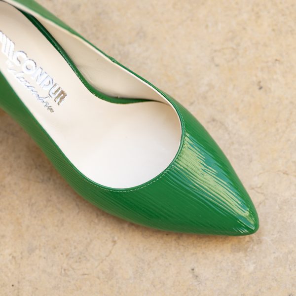Pantofi Dama Cu Toc Gros Victoria Verde - imagine 2