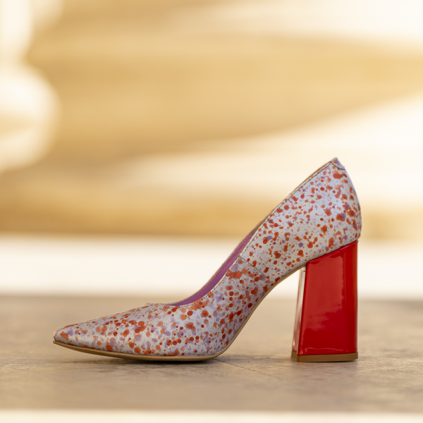 Pantofi Dama Cu Toc Gros Victoria Dots - imagine 2