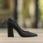 Pantofi Dama Cu Toc Gros Victoria Print Negru CONDUR by alexandru 4
