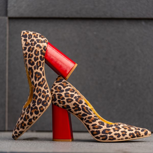 Pantofi Dama Cu Toc Gros Victoria Red Sauvage CONDUR by alexandru 5