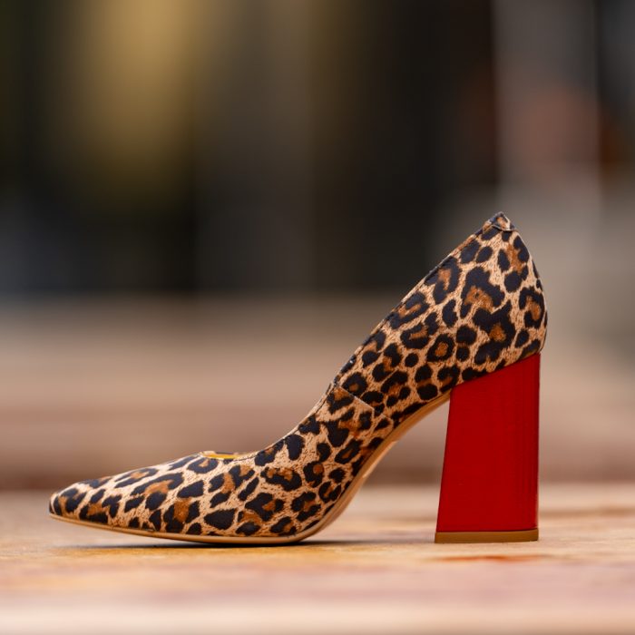 Pantofi Dama Cu Toc Gros Victoria Red Sauvage