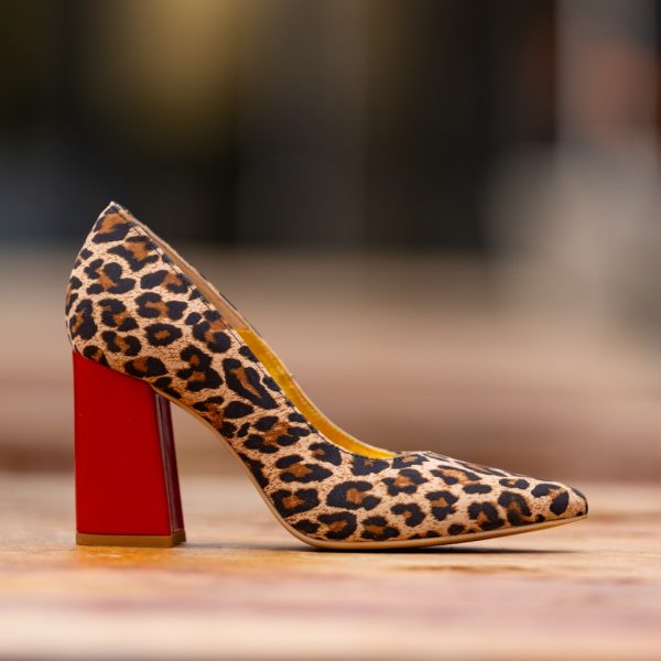 Pantofi Dama Cu Toc Gros Victoria Red Sauvage CONDUR by alexandru 1