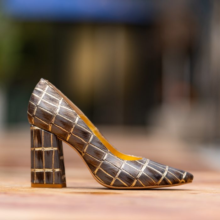 Pantofi Dama Cu Toc Gros Victoria Sand CONDUR by alexandru 1