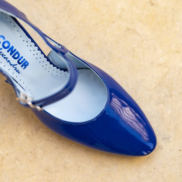 Pantofi Dama Cu Toc Gros Fantasy All Blue - imagine 2