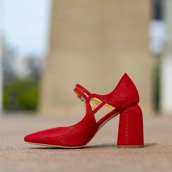 Pantofi Dama Cu Toc Gros Fantasy Red Pins CONDUR by alexandru 4