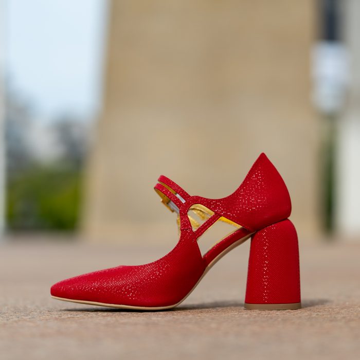 Pantofi Dama Cu Toc Gros Fantasy Red Pins CONDUR by alexandru 4