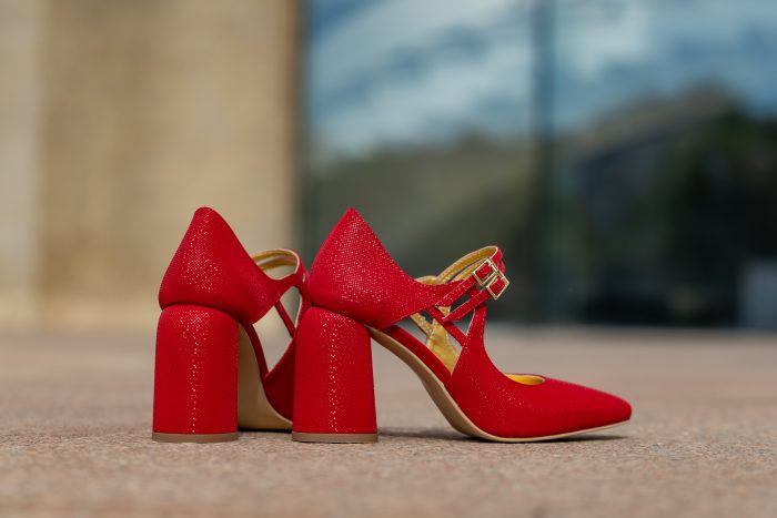 Pantofi Dama Cu Toc Gros Fantasy Red Pins CONDUR by alexandru 2