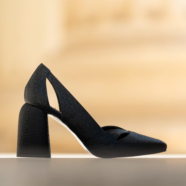 Pantofi Dama Cu Toc Gros Aisha Black CONDUR by alexandru 2