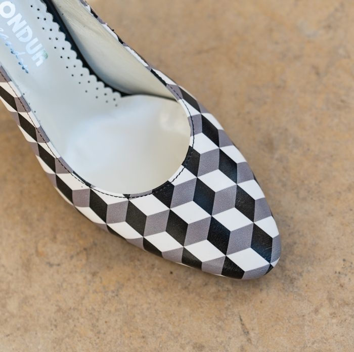 Pantofi Dama Cu Toc Gros Eveline Black&White CONDUR by alexandru 2