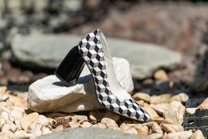 Pantofi Dama Cu Toc Gros Eveline Black&White CONDUR by alexandru 3