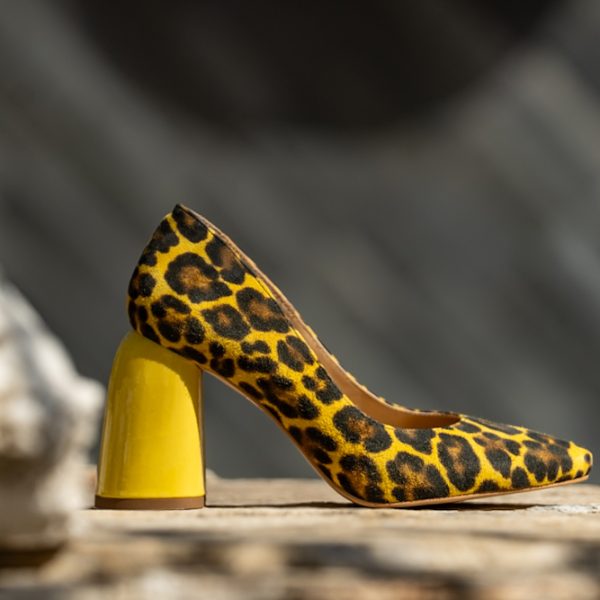 Pantofi Dama Cu Toc Gros Eveline Yellow CONDUR by alexandru 4