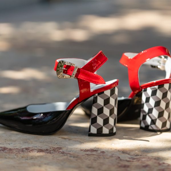 Pantofi Dama Cu Toc Gros Jolie Geometric CONDUR by alexandru 2