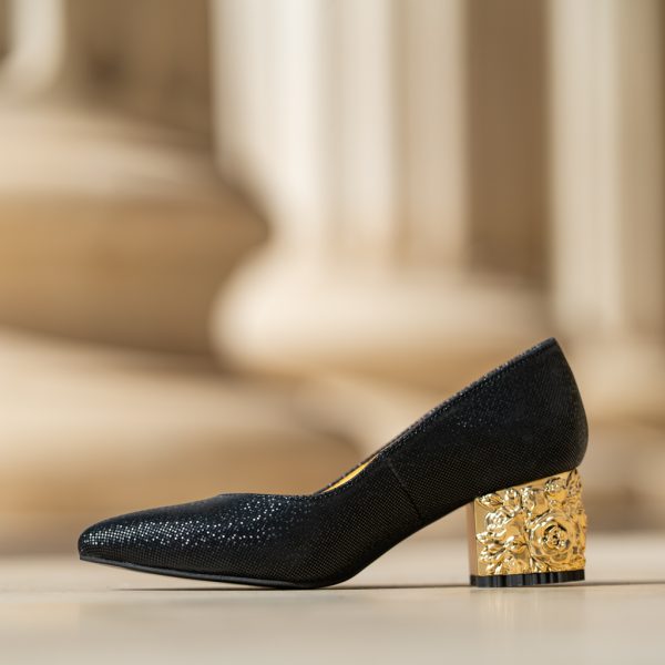 Pantofi Dama Cu Toc Gros Melina Noire CONDUR by alexandru 6
