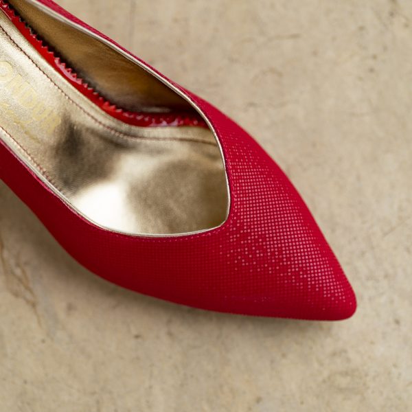 Pantofi Dama Cu Toc Gros Melina Red - imagine 6