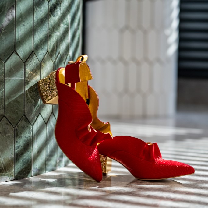 Pantofi Dama Cu Toc Gros Divine Red CONDUR by alexandru 1