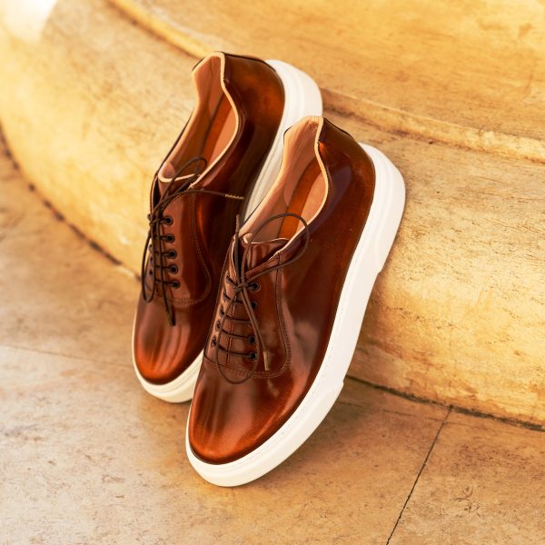 Pantofi barbati din piele naturala Londra Casual Brush Camel - imagine 1