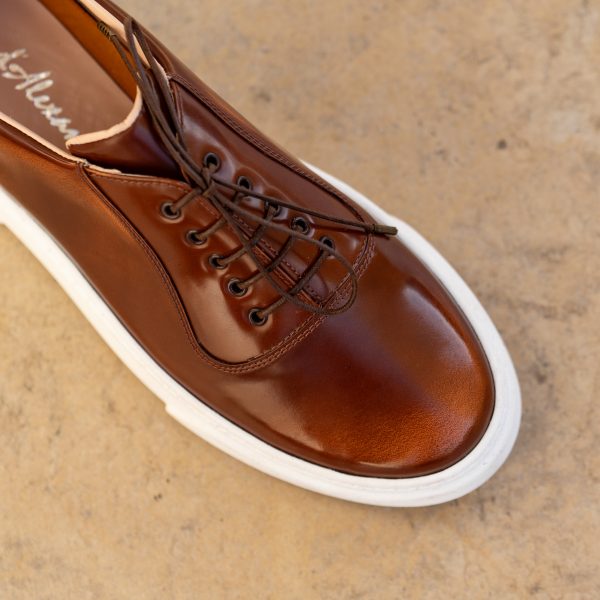 Pantofi barbati din piele naturala Londra Casual Brush Camel - imagine 4