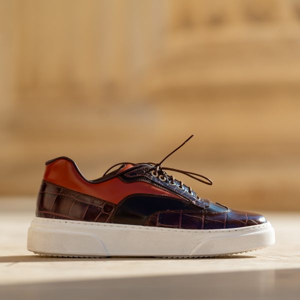 Pantofi Barbati Casual Londra Print Bordo - imagine 4