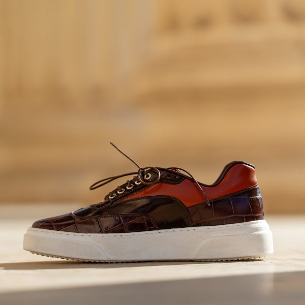 Pantofi Barbati Casual Londra Print Bordo - imagine 3
