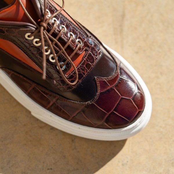 Pantofi Barbati Casual Londra Print Bordo - imagine 2