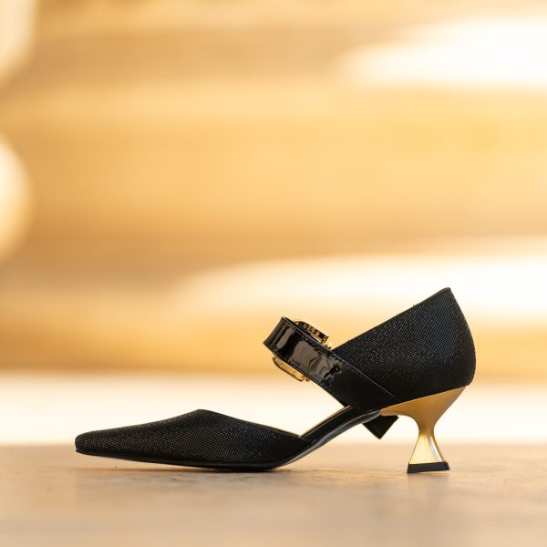 Pantofi Dama Toc Clepsidra Namira Print Negru CONDUR by alexandru 4