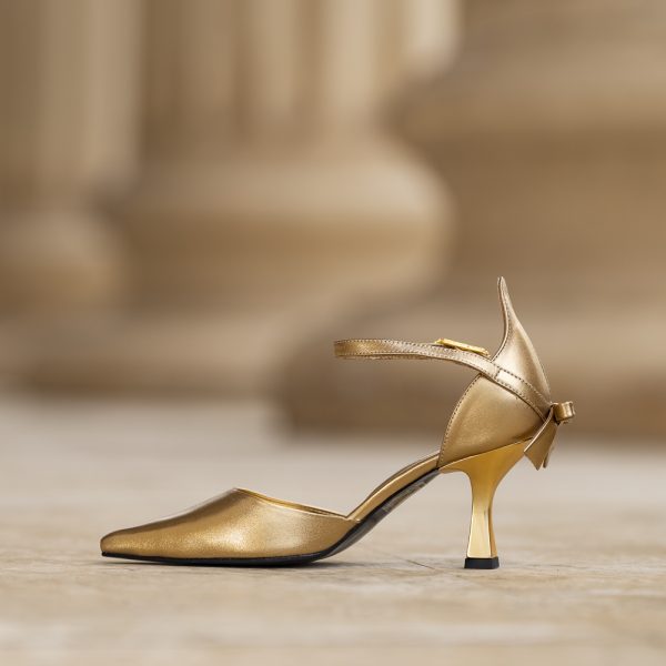 Pantofi Dama Toc Clepsidra Martina Gold - imagine 4