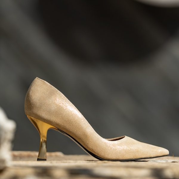 Pantofi Dama Toc Clepsidra Sophie Gold CONDUR by alexandru 1