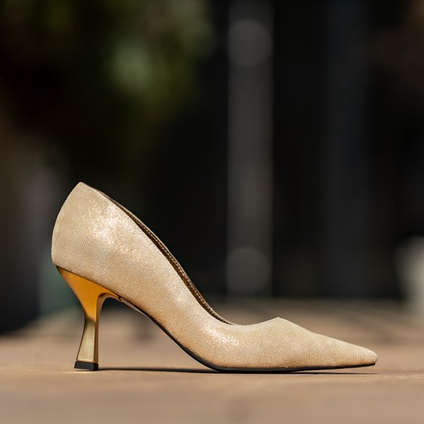 Pantofi Dama Toc Clepsidra Sophie Gold CONDUR by alexandru 3