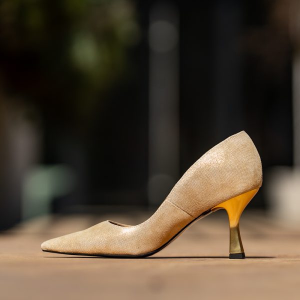 Pantofi Dama Toc Clepsidra Sophie Gold CONDUR by alexandru 4