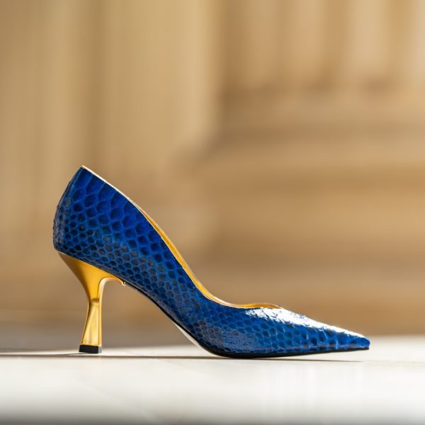 Pantofi Dama Toc Clepsidra Marta Blue Exclusive CONDUR by alexandru 2