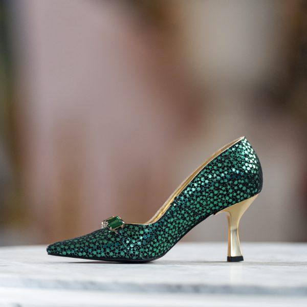Pantofi Dama Toc Clepsidra Marta Green - imagine 4