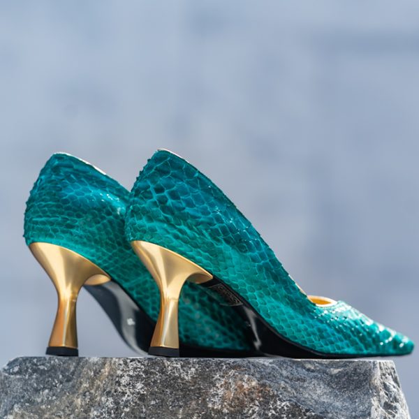 Pantofi Dama Toc Clepsidra Marta Green Exclusive CONDUR by alexandru 3