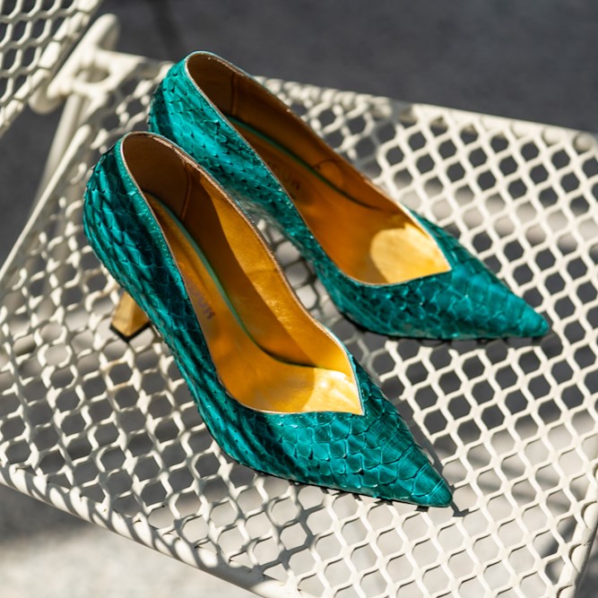 Pantofi Dama Toc Clepsidra Marta Green Exclusive CONDUR by alexandru 1