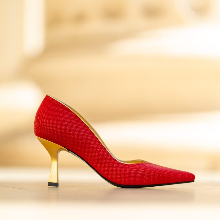 Pantofi Dama Toc Clepsidra Marta Red CONDUR by alexandru 4