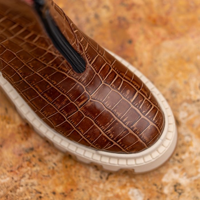 Ghete Dama din Piele Naturala Lelia Camel CONDUR by alexandru 2