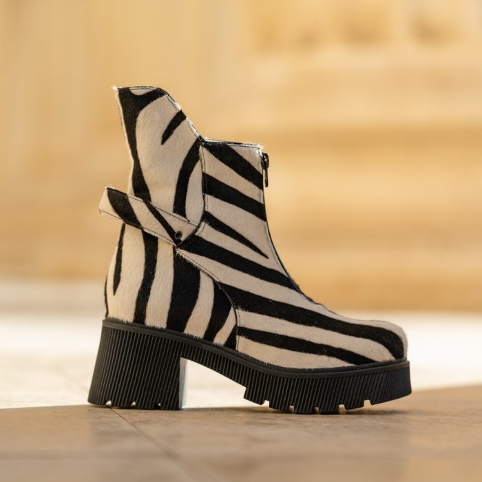 Ghete Dama din Piele Naturala Lelia Zebra CONDUR by alexandru 2
