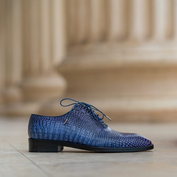 Pantofi Oxford 427 Croco Blue - imagine 5