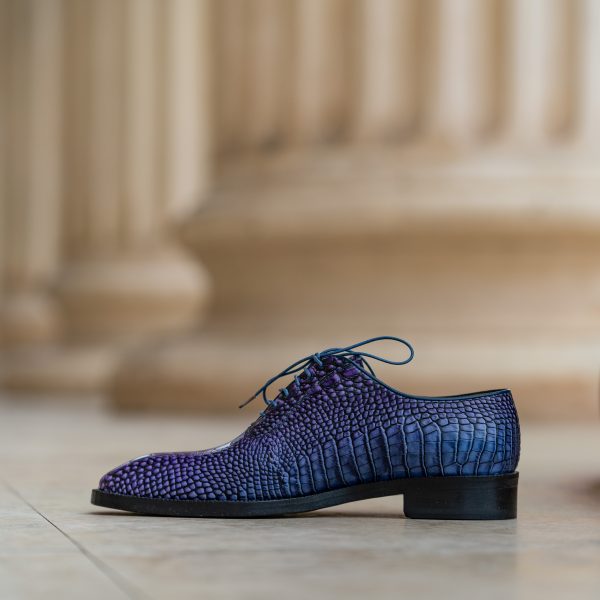 Pantofi Oxford 427 Croco Blue - imagine 4